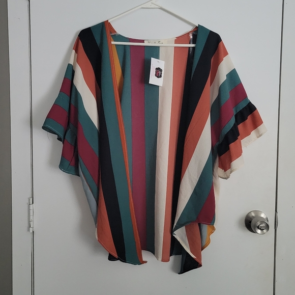 Vine & Love Tops - New striped kimono cover up